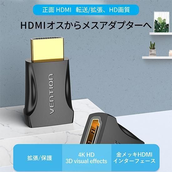 【AIM】4K対応 HDMI ストレートアダプター Male to Female / VENTION