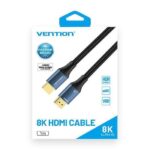 【ALG】HDMI2.1ケーブル コットン編み 8K対応 Blue アルミニウム合金 HDCP対応 ウルトラハイスピード認証 / VENTION
