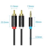 【BCL】3.5mm Male to 2-Male RCAアダプターケーブル Black / VENTION