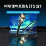 【AGJ】ｺｯﾄﾝ編み超薄型HDMI-C Male to HDMI-A Maleｹｰﾌﾞﾙ 8K ｸﾞﾘｰﾝ ｱﾙﾐﾆｳﾑ合金ﾀｲﾌﾟ HDCP対応 / VENTION