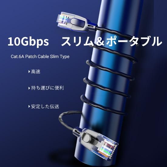 【IBI】CAT6a UTP LANケーブル スリムタイプ Black / VENTION