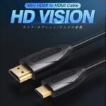 【VAA-D02】ミニHDMI2.0ケーブル Black 4K対応 HDCP対応 / VENTION