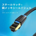 【IKC】Cat.8 薄型LANケーブル Black / VENTION