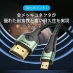 【AGK】ｺｯﾄﾝ編み超薄型HDMI-D Male to HDMI-A Maleｹｰﾌﾞﾙ 8K ｸﾞﾘｰﾝ ｱﾙﾐﾆｳﾑ合金ﾀｲﾌﾟ HDCP対応 / VENTION
