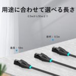 【IBJ】Cat.6 UTP 薄型LANケーブル Black / VENTION